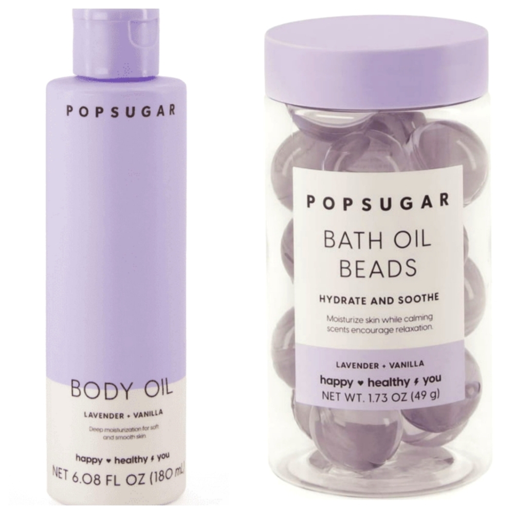 Popsugar Lavender and Vanilla Bath Oil Beads and Body Oil Duo